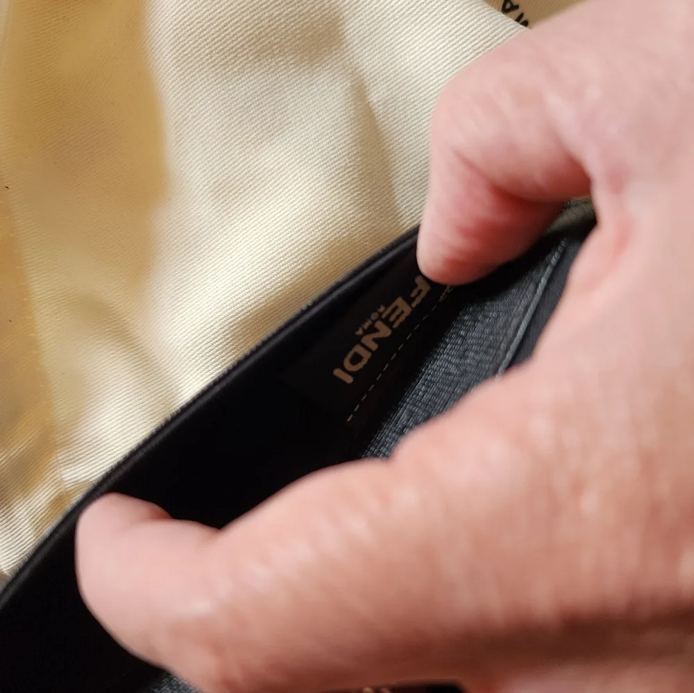 FENDI Authentic Leather Karlito Studs Shoulder Bag Limited Edition Black W/COA - Picture 11 of 12